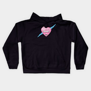 Love Cancels Hate Pink Heart Lotus Kids Hoodie